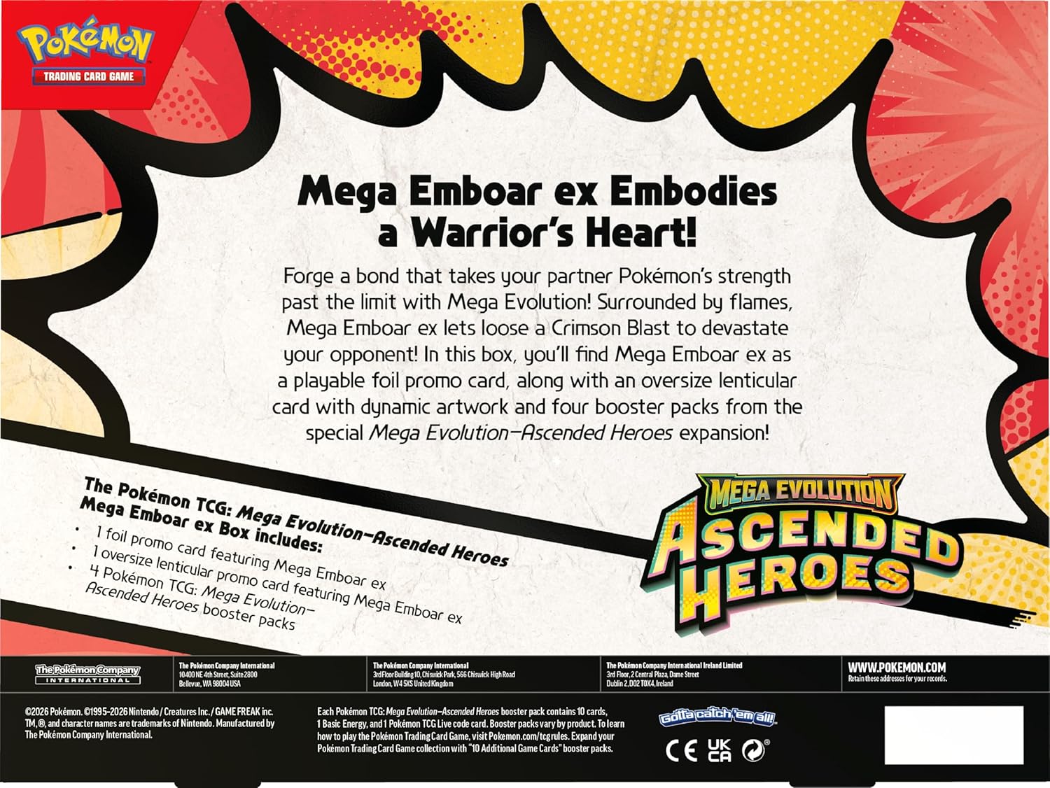 Pokemon TCG: Mega Evolution Ascended Heroes Mega Emboar EX Bo