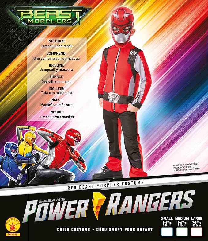 Rubie's Power Rangers Beast Morphers: Red Ranger Childs Costume 5-6 Years