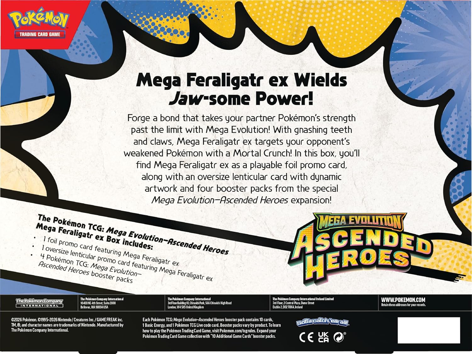 Pokemon TCG: Mega Evoltuion Ascended Heroes Mega Feraligatr Ex Box