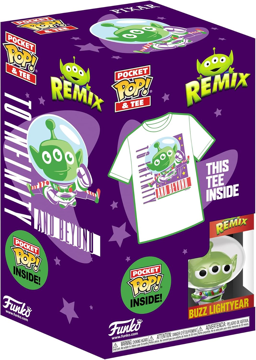 To Infinity and Beyond Buzz Alien Remix Funko Pocket Pop! & Tee - Size Child L