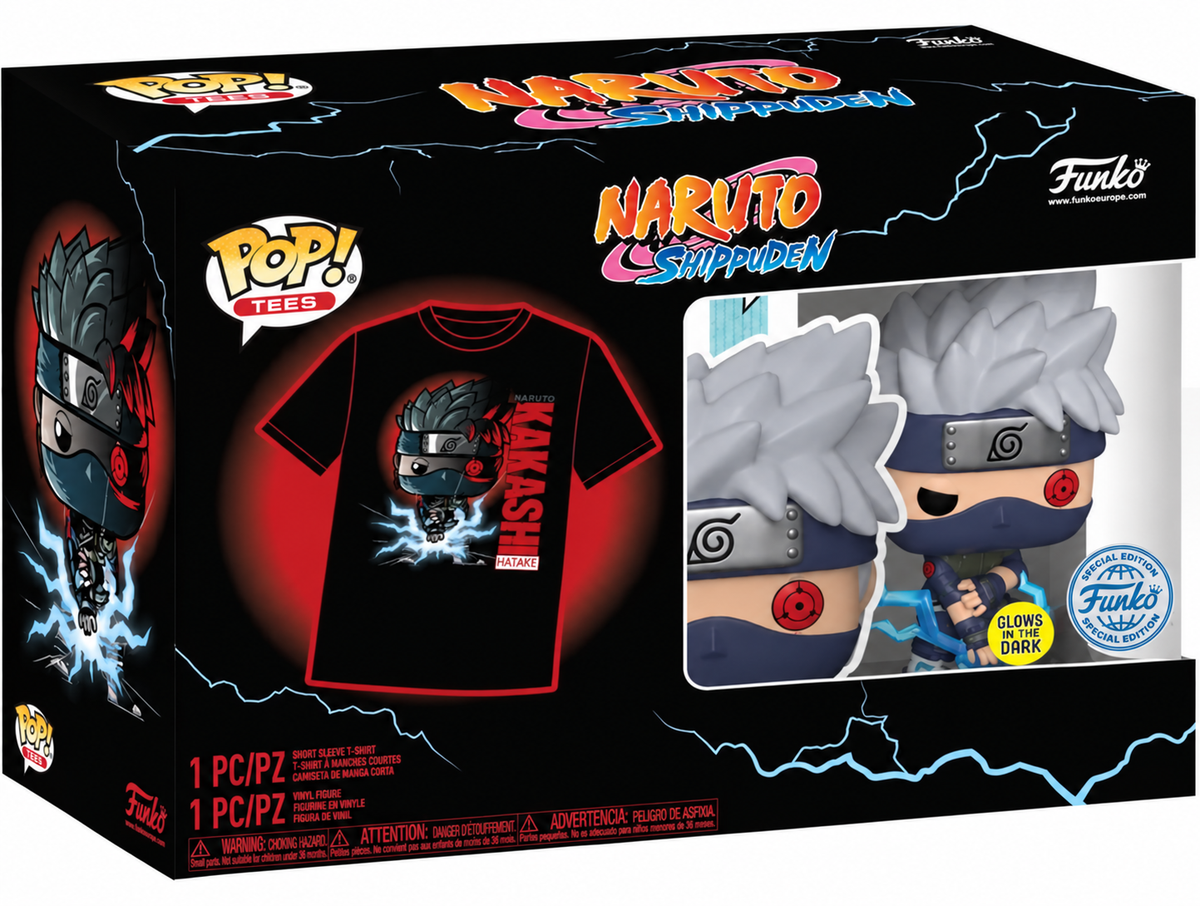 Naruto Kakashi Glow in the Dark Funko POP! & Tee Set - Medium