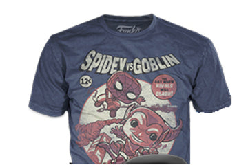Marvel: Spidey vs Goblin Rivals Funko T-Shirt - Adult Small - Navy