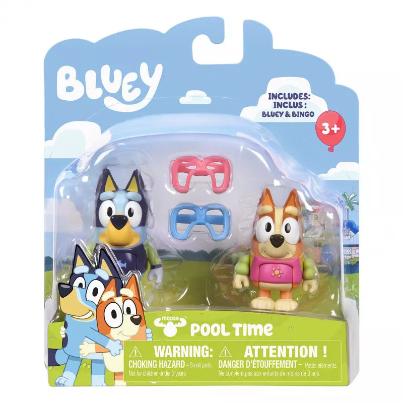 Bluey: Pool Time Bluey & Bingo Figure 2-Pack in retail packaging