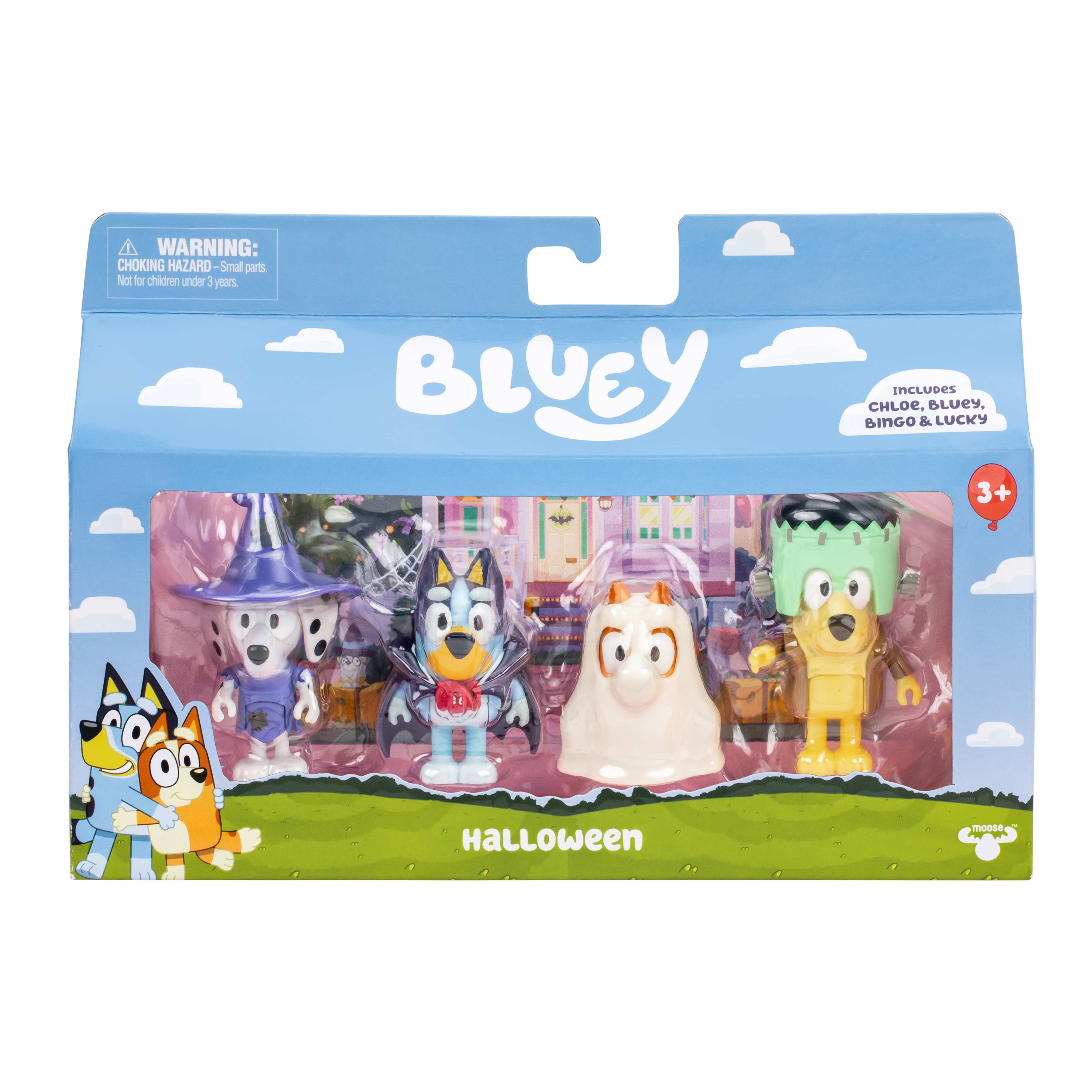 Bluey: Halloween Costume Party Figure 4-Pack in retail packaging