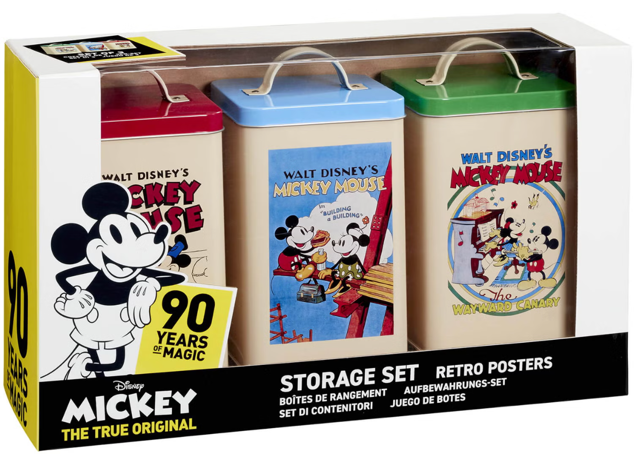 Funko Homeware Disney Mickey Mouse Retro Posters Kitchen Storage Set