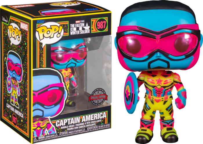 The Falcon & The Winter Soldier: Captain America (Black Light) Funko POP! Vinyl