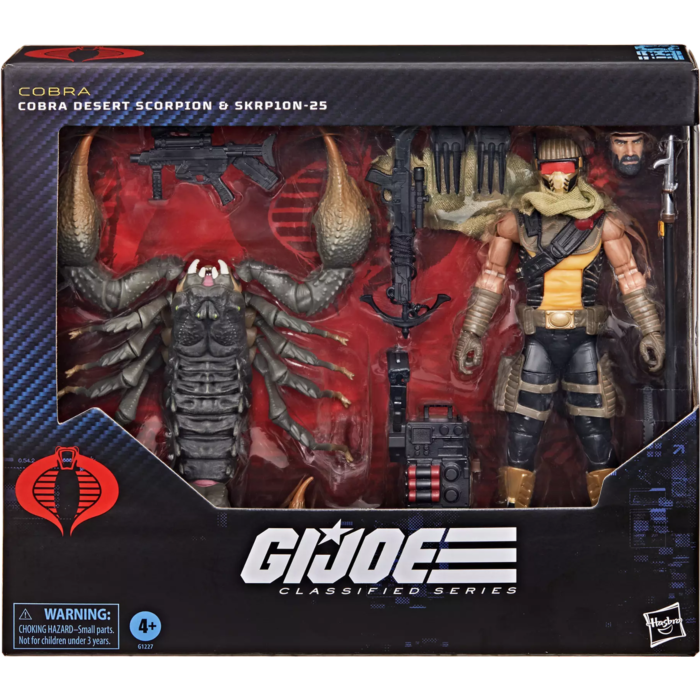 GI Joe Classified Series Cobra Desert Scorpion and SKRP10N-25 set in retail packaging
