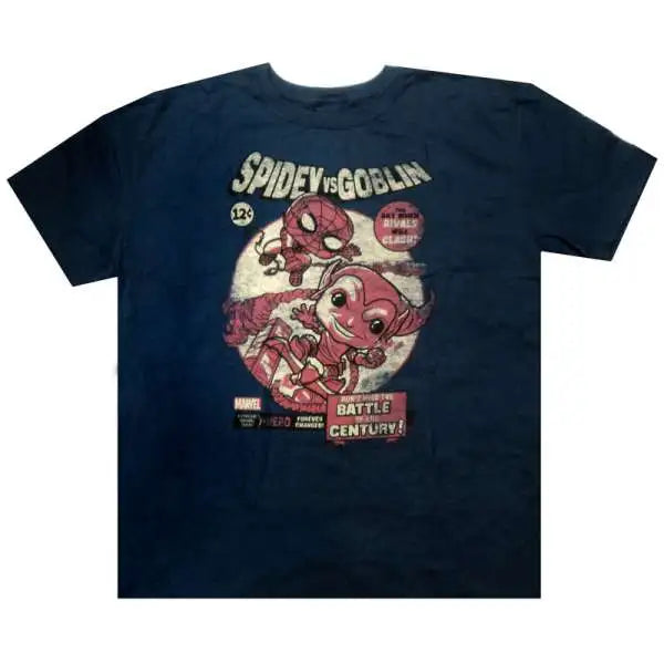 Marvel: Spidey vs Goblin Rivals Funko T-Shirt - Adult Small - Navy