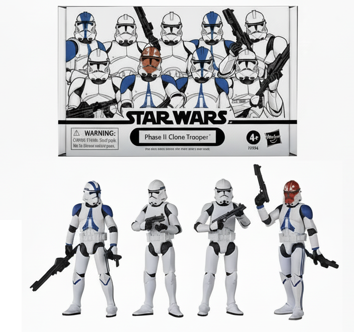 Star Wars Vintage Collection: Phase II Clone Trooper Figure 4-Pack