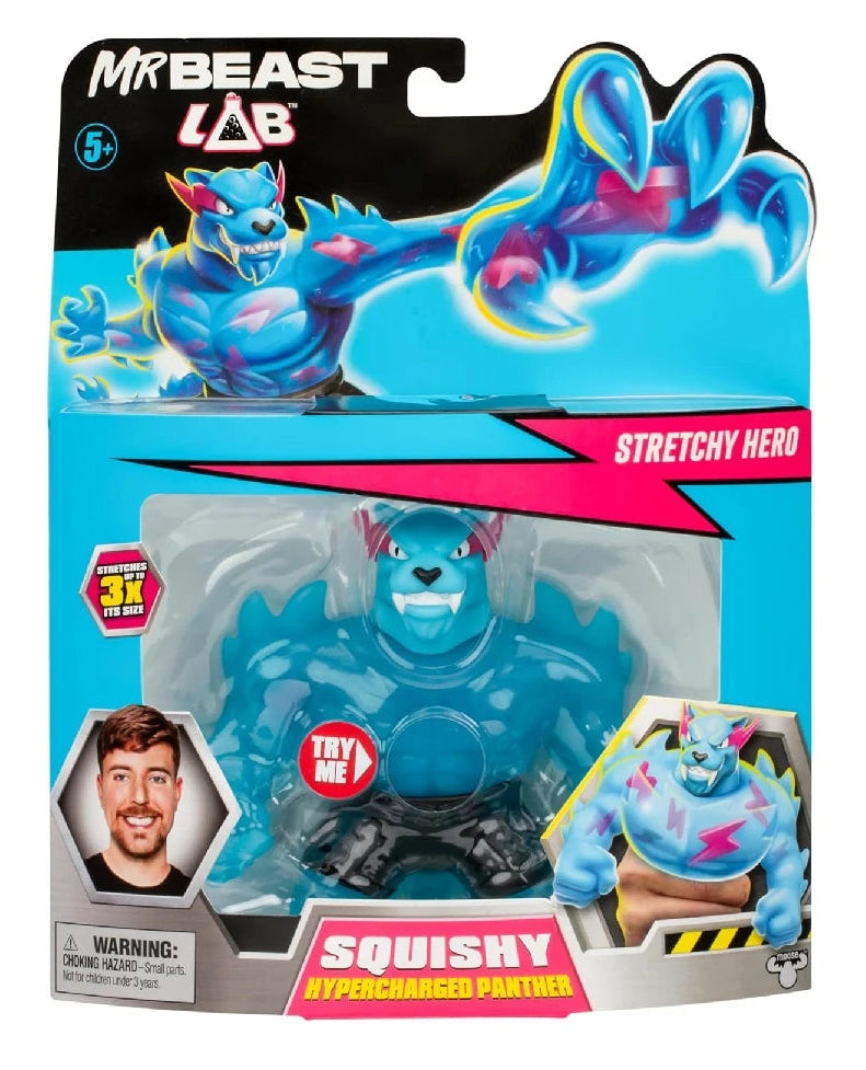 Mr Beast Lab Stretchy Heroes: Squishy Hypercharged Panther Figure