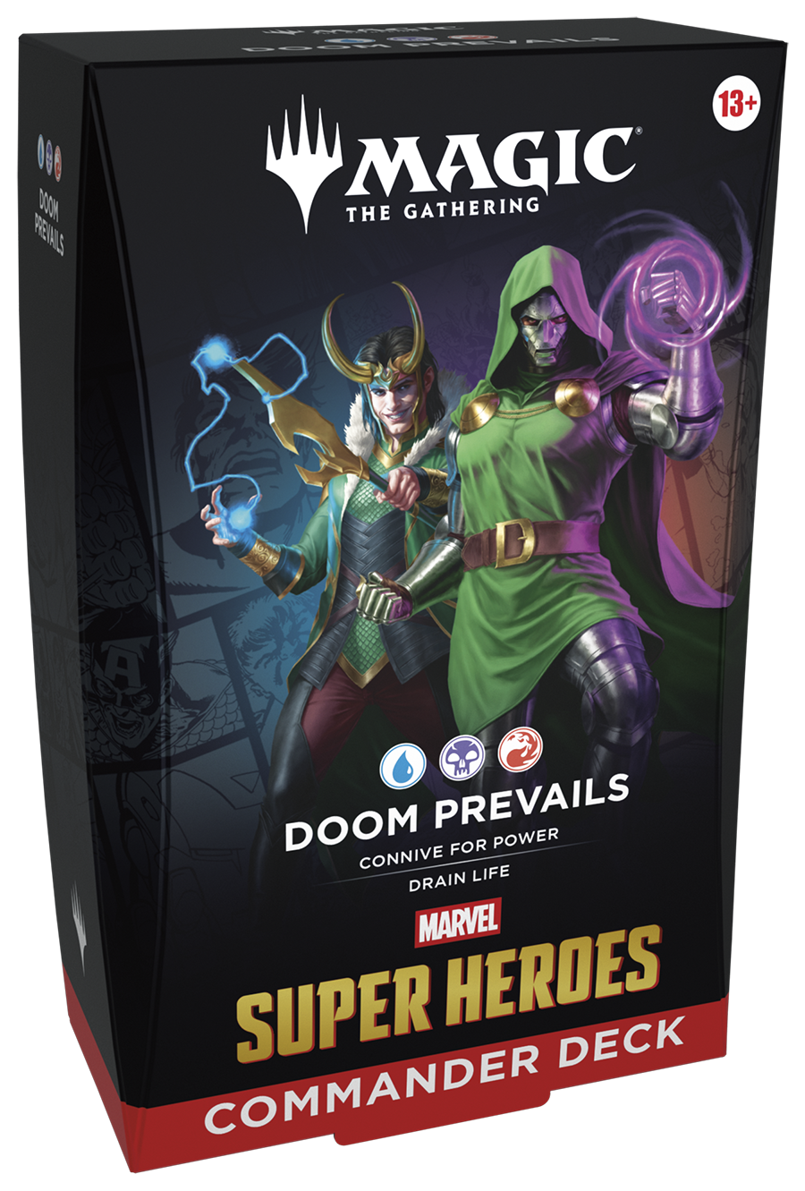Magic The Gathering Marvel Super Heroes Doom Prevails Commander Deck left retail-box view