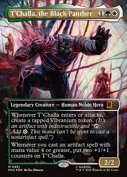 T'Challa the Black Panther Commander card from Magic The Gathering Marvel Super Heroes