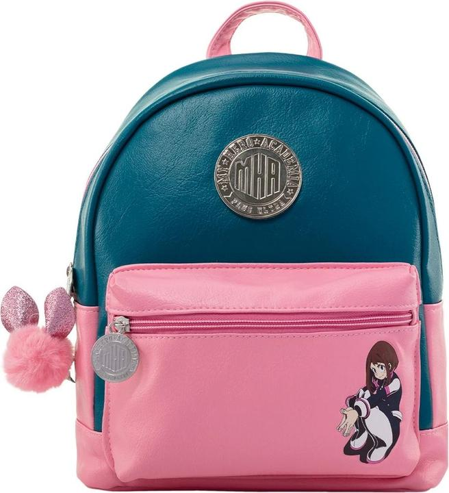 My Hero Academia Ochaco Uraraka fashion backpack in teal and pink