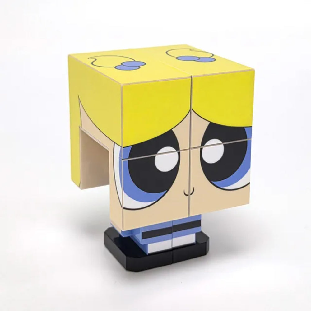 The Powerpuff Girls Bubbles QUBI transforming figure in retail packaging