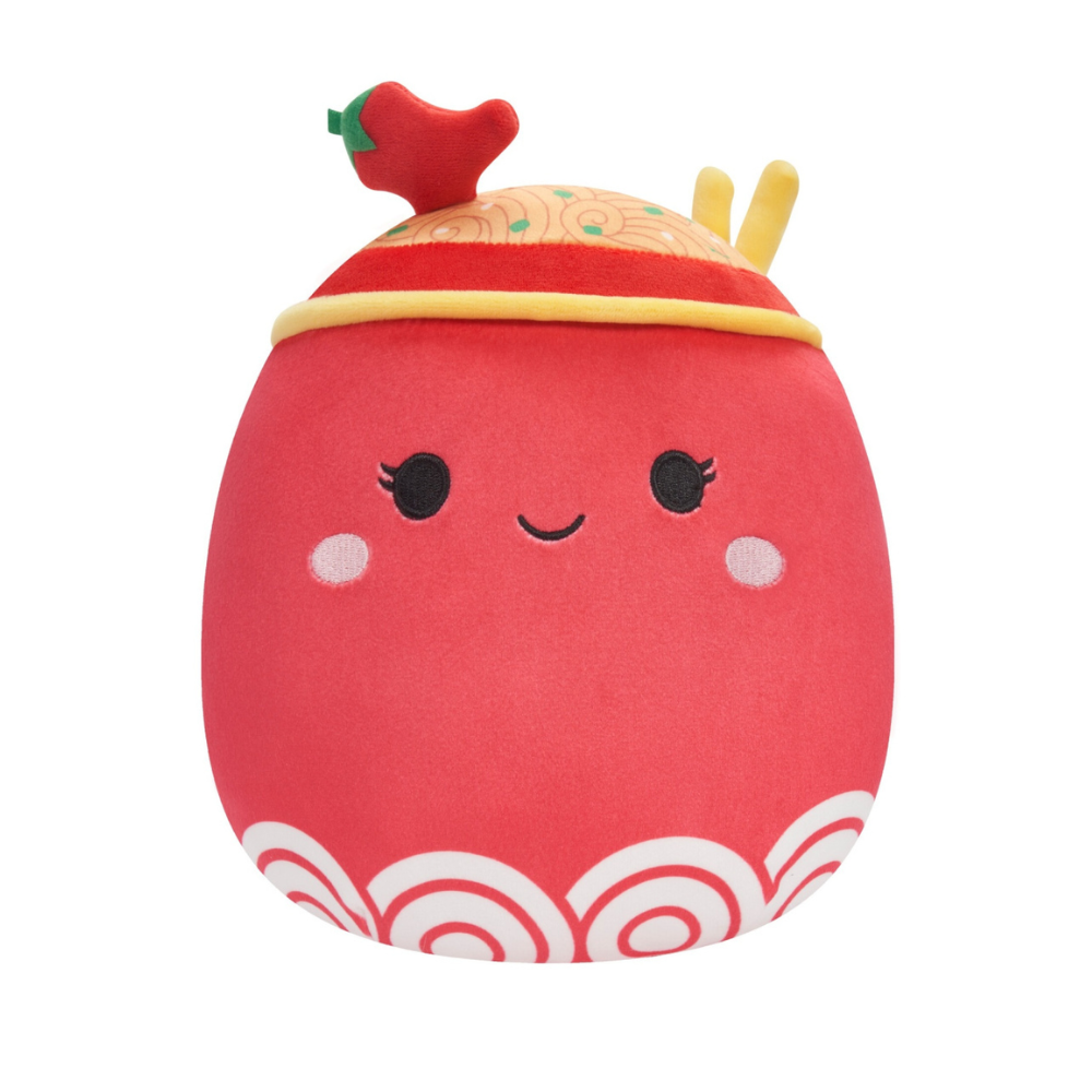 Squishmallows 16 inch Odion the Red Fire Noodles plush front stock image