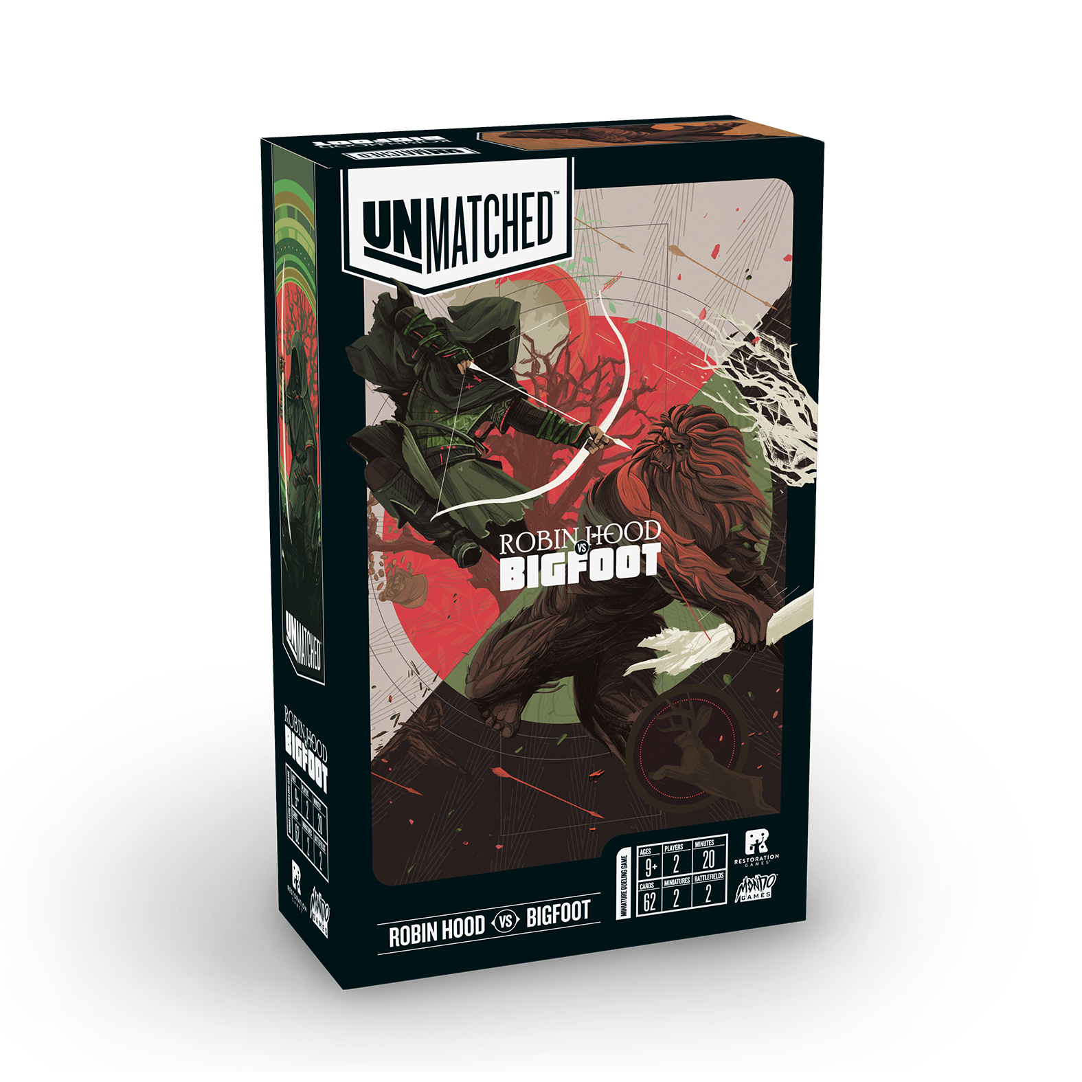 Unmatched Robin Hood vs Bigfoot board game retail box