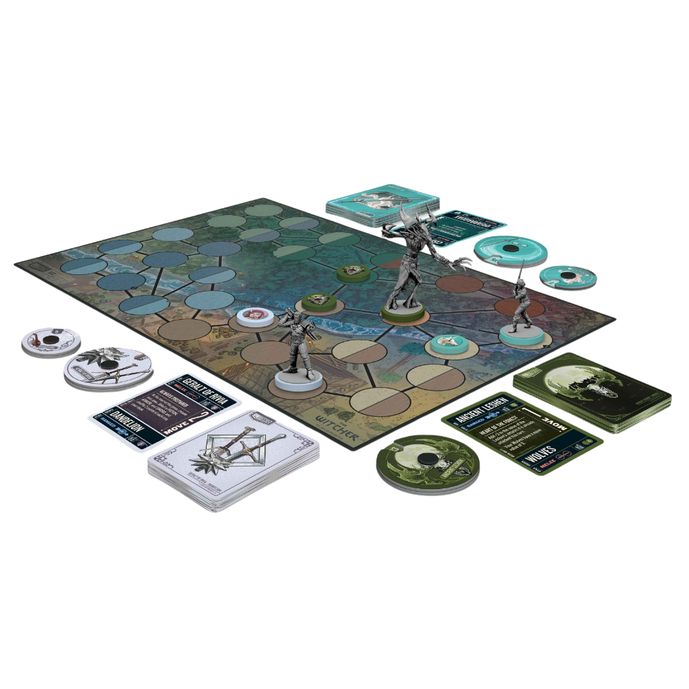 Unmatched The Witcher Steel and Silver board and components