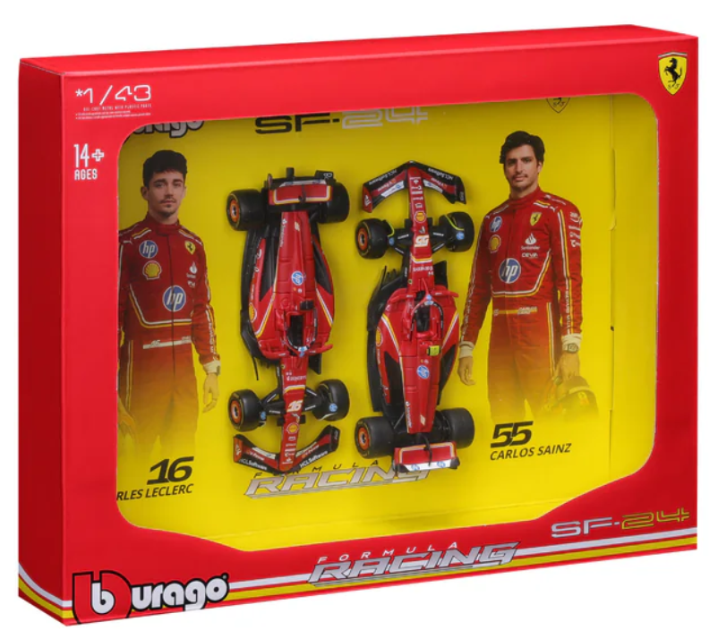 Ferrari SF-24 Leclerc and Sainz Bburago two-pack