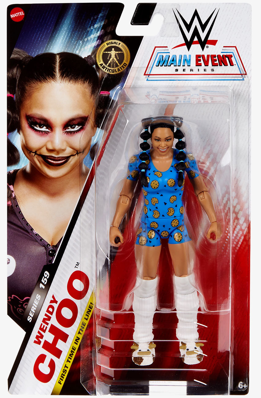 WWE Wendy Choo blue cookie outfit chase Main Event Series 159 in complete retail packaging