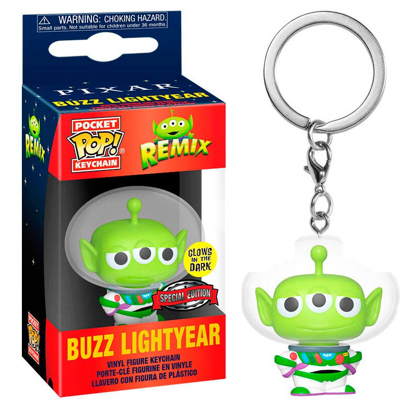 Disney Pixar's Alien Remix: Buzz Lightyear (Glow in the Dark) Funko Pocket Pop! Keychain