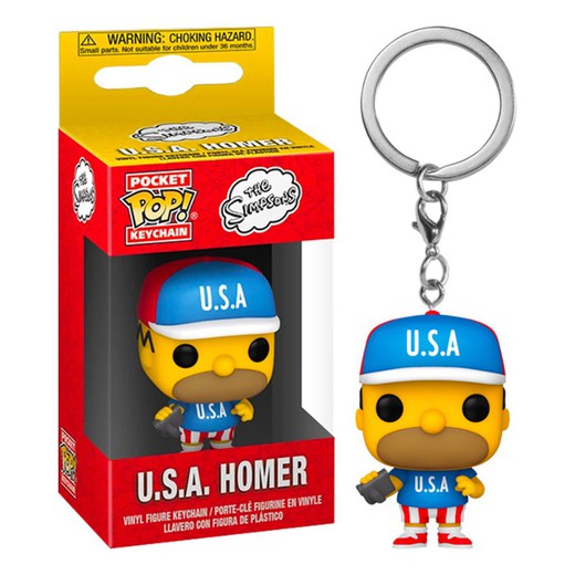 The Simpsons: USA Homer Funko Pocket Pop! Keychain