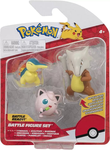 Pokemon Battle Figure Set: Cyndaquil, Jigglypuff & Marowak